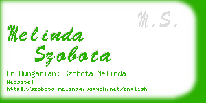 melinda szobota business card